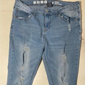 Size 15/32 Skinny Ankle Stretch Ripped Jeans